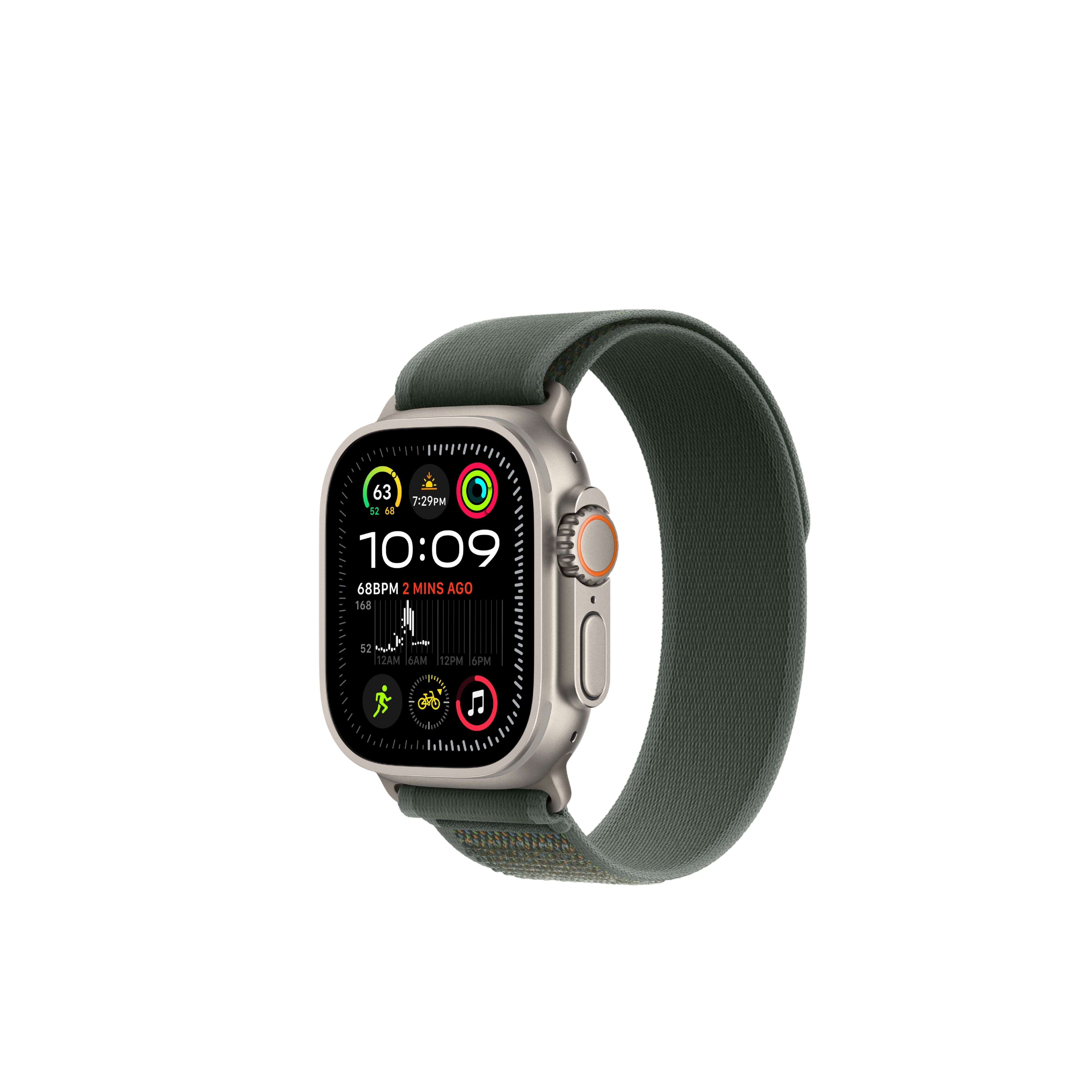 Apple Watch Ultra 2 Natural Titanium Case Trail Loop.