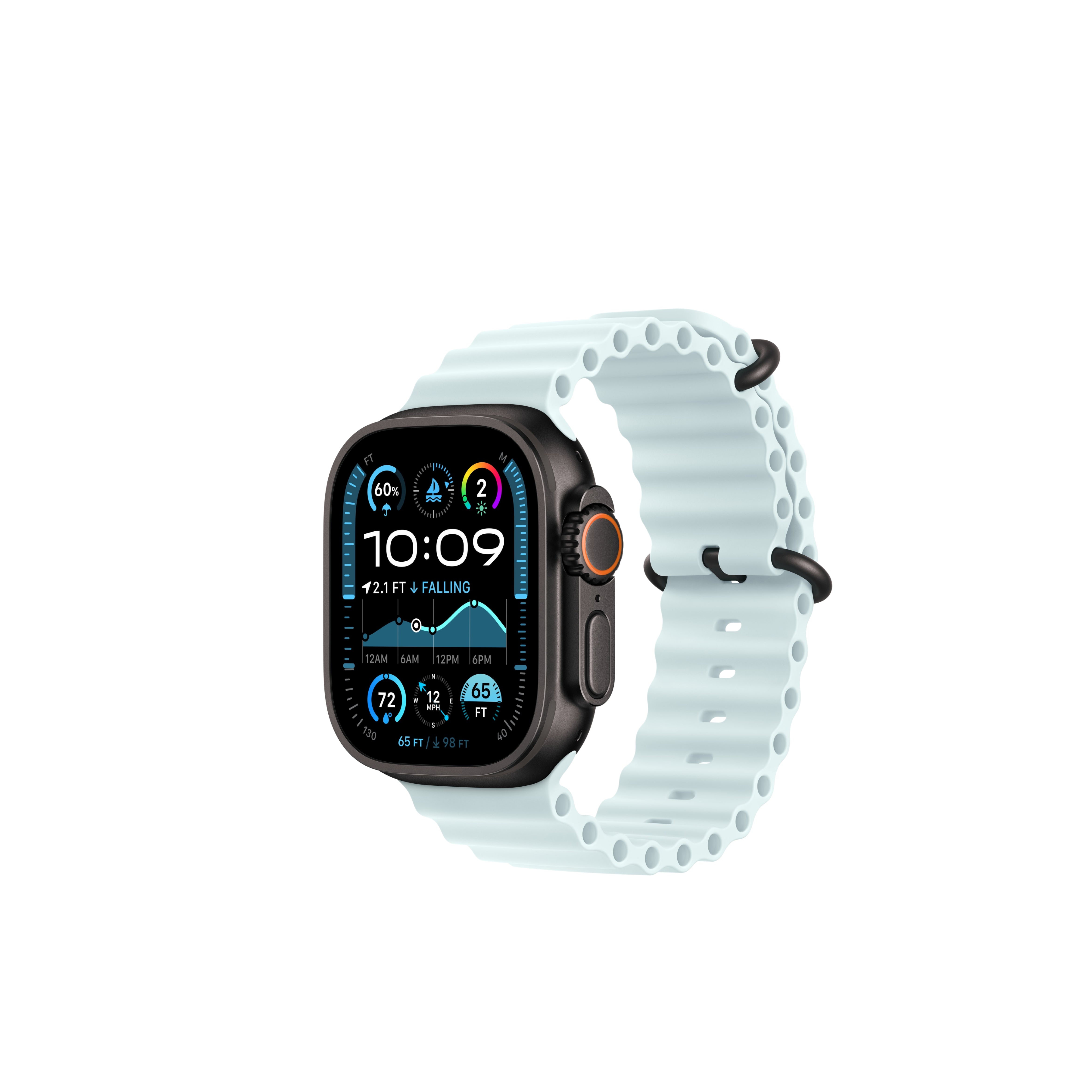 Apple Watch Ultra 2 Black Titanium Case Ocean Band.