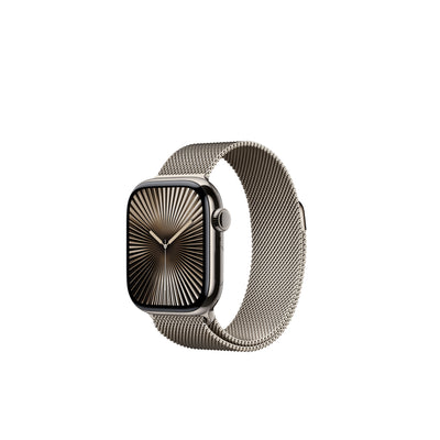 Apple Watch Series 10 42mm Titanium Case Milanese Loop.