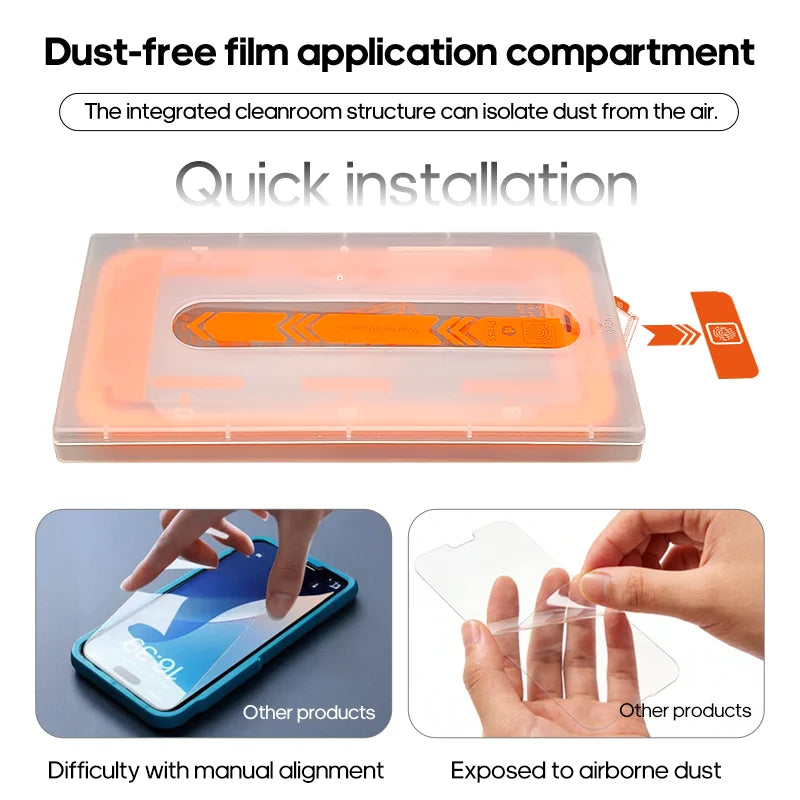 S26/S25edge/S25u/S24+ High-Definition 2.5D Tempered 9H Dust-Free Fingerprint Second Sticker Box for Dust-Proof Cabin for Samsung