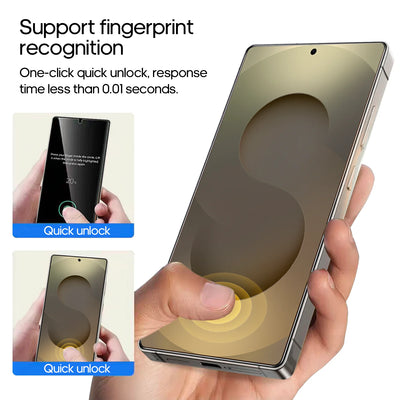 S26/S25edge/S25u/S24+ High-Definition 2.5D Tempered 9H Dust-Free Fingerprint Second Sticker Box for Dust-Proof Cabin for Samsung