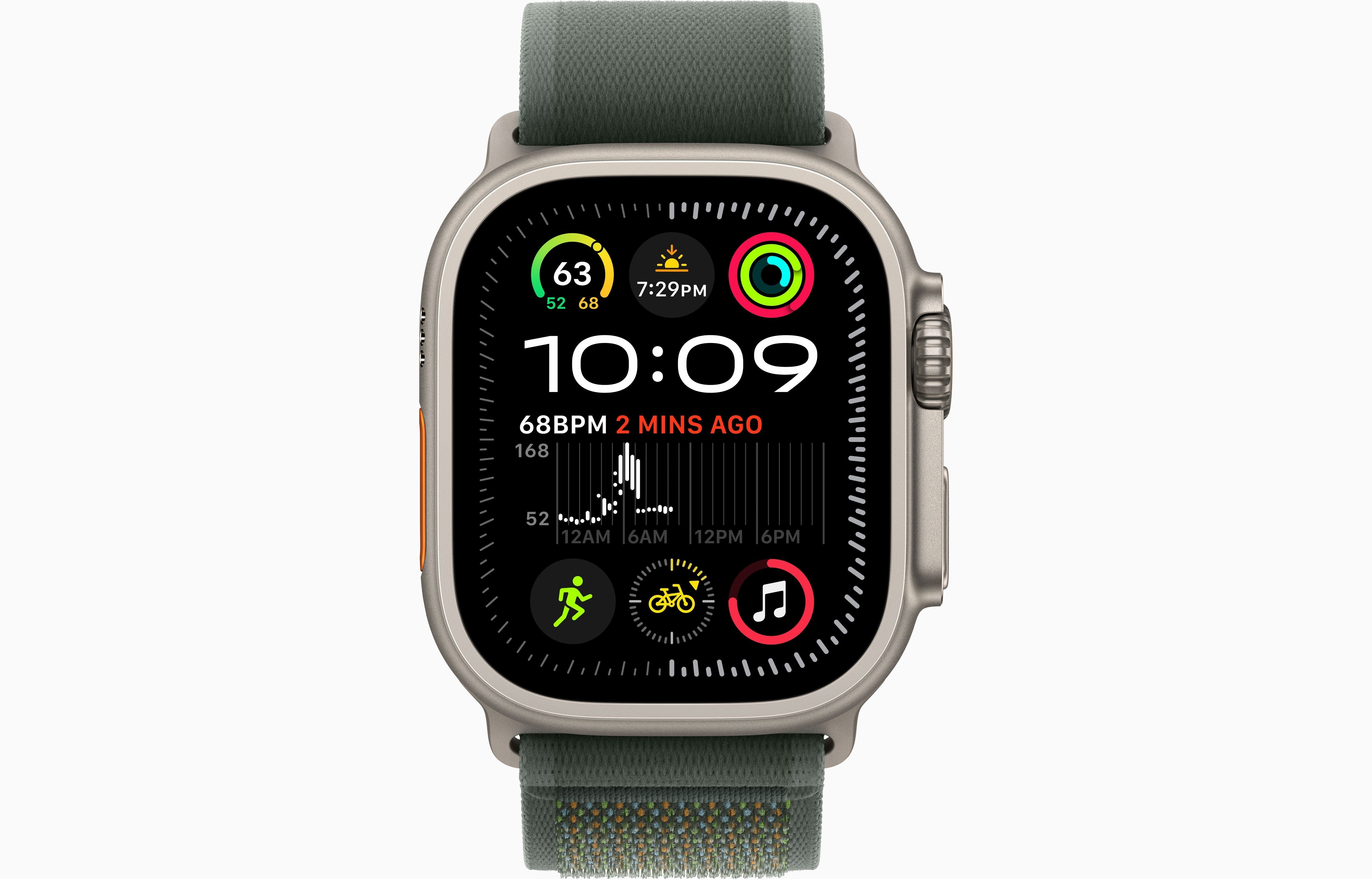 Apple Watch Ultra 2 Natural Titanium Case Trail Loop.