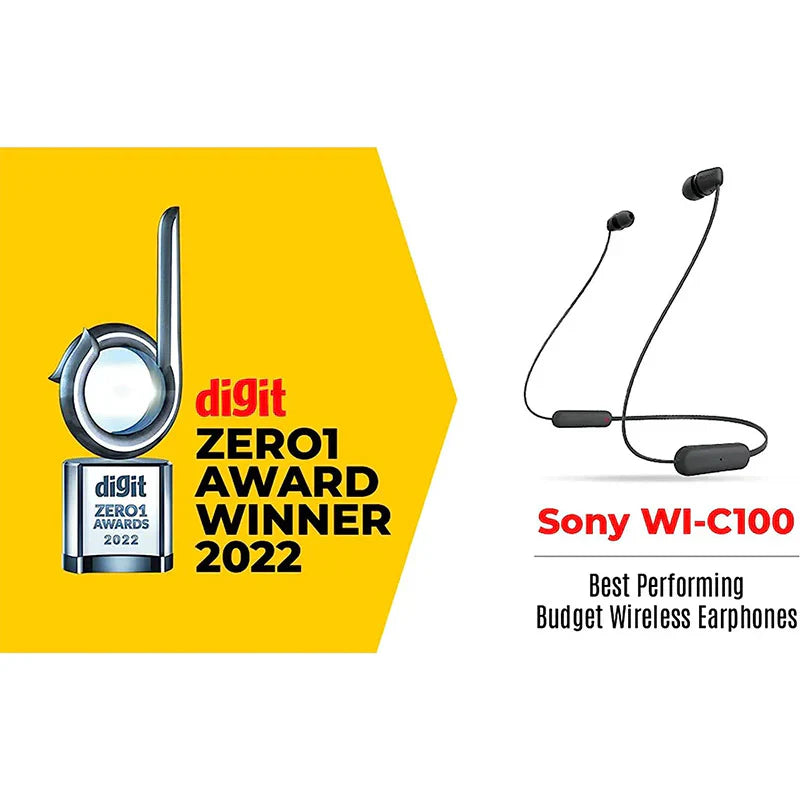 Sony WI-C100 Wireless in-Ear Bluetooth Headphones with Built-in Microphone